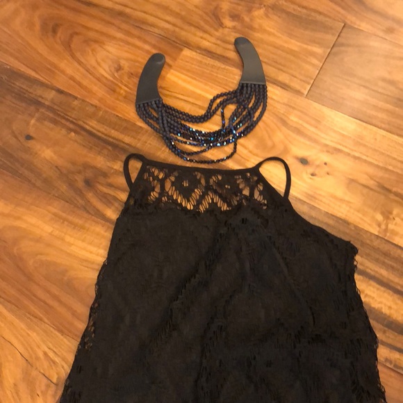 Sleeveless Classic Black Little Lace Top Sundress - Picture 11 of 11